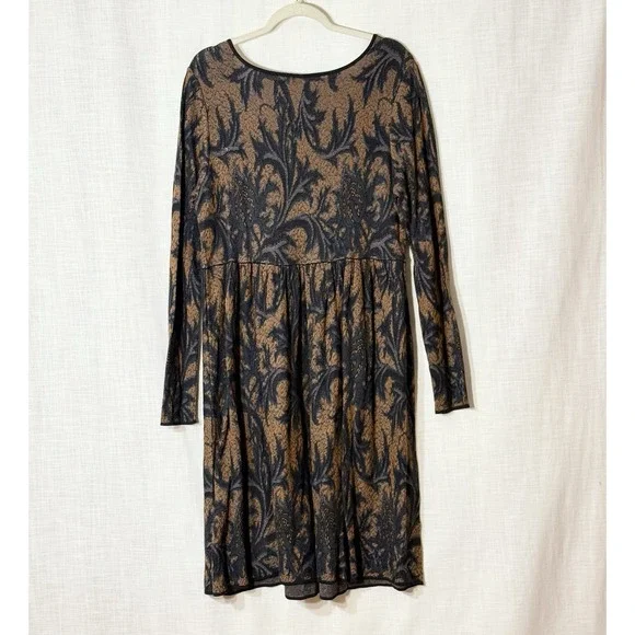 Peruvian Connection Martella Pima Cotton Jacquard Midi Dress XL Dark Academia - Picture 6 of 9